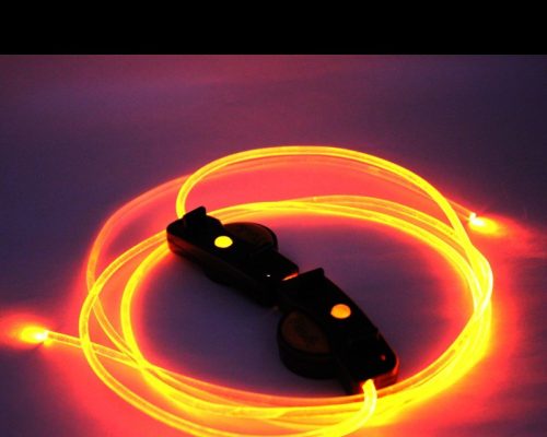 Világító cipőfűző, LED cipőfűző 1 pár Narancssárga