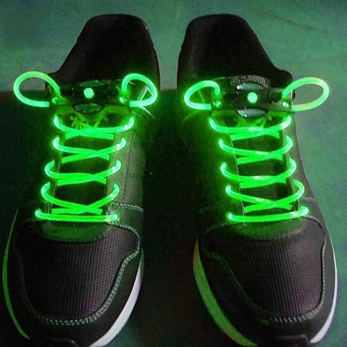 Világító cipőfűző, LED cipőfűző 1 pár - Zöld