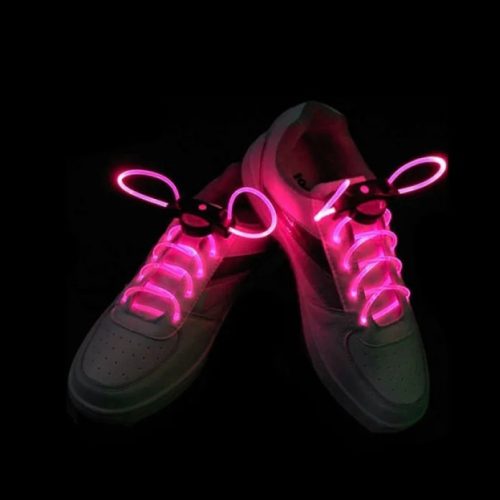 Világító cipőfűző, LED cipőfűző 1 pár - Rózsaszín