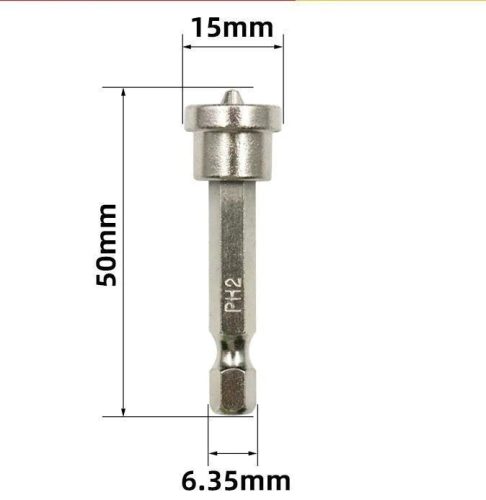 Mágneses csavar rögzítő, Mágneses bitfej (5 db) 50 mm