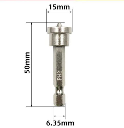 Mágneses csavar rögzítő, Mágneses bitfej (5 db) #50 mm