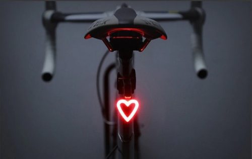 Kerékpár hátsó lámpa, bicikli lámpa, ledes kerékpár lámpa Szív