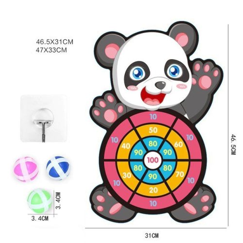 Tépőzáras célbadobó tábla, ajándék labdával #Panda