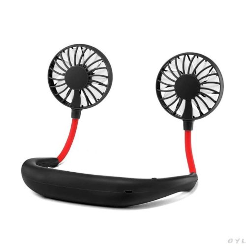 Mini ventilátor, hordozható ventilátor, nyakba akasztható ventilátor #Fekete