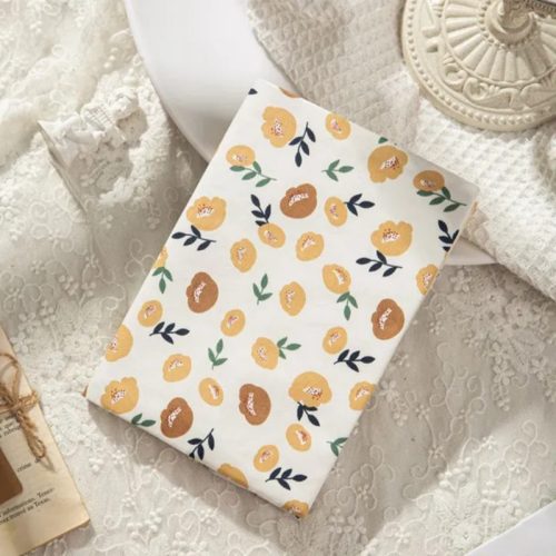 Mintás textil könyvborító (A5) #Barna virágos