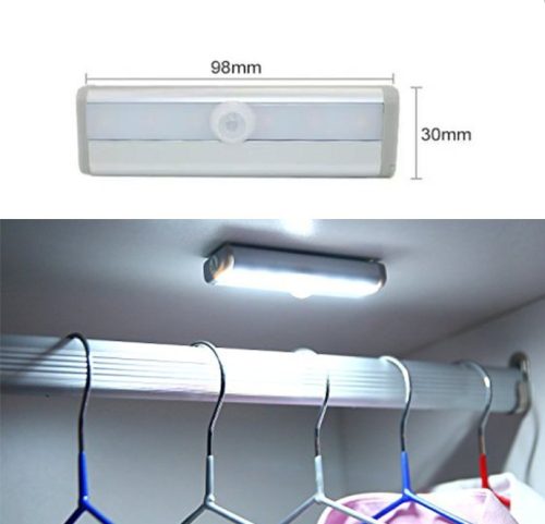 LED-es szekrényvilágítás hideg fényű, elemes