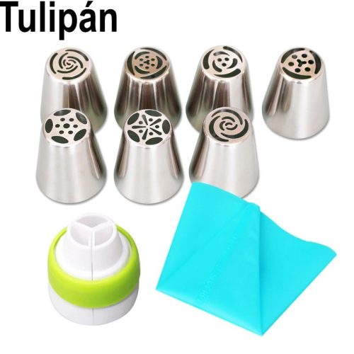 Sütemény Díszítő Készlet Habzsákkal #Tulipán Alakú