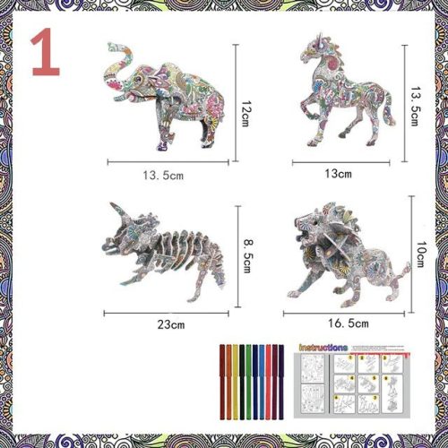Színezhető 3D puzzle #Elefánt