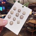 Elegáns bross, kitűző készlet #fekete masnis