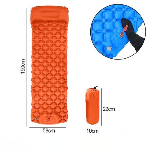 Kemping matrac beépített pumpával narancssárga