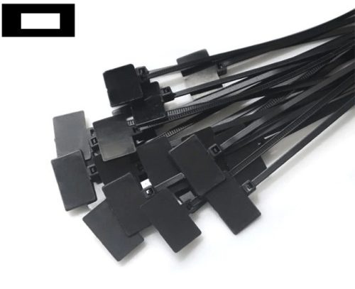 Színes címkés kábelkötegelő (100 db) - Fekete