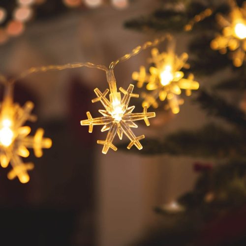 Karácsonyi LED fényfüzér (jégkristály, hópehely formák) #Jégkristály