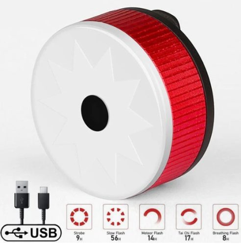 X-TIGER USB újratölthető kerékpár hátsó lámpa #Piros