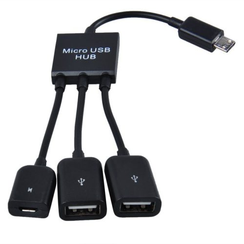 3 az 1-ben Micro USB HUB DUPLA USB 2.0 OTG ADAPTER (BLACK FRIDAY WEEKS)