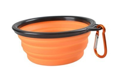 Latex hordozható etető és itató tál kutyáknak (350ML) #Narancssárga