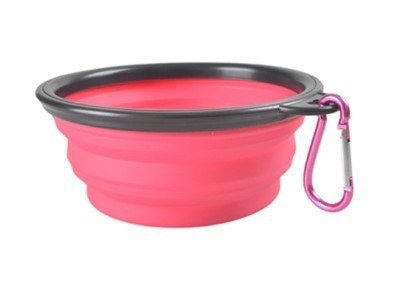 Latex hordozható etető és itató tál kutyáknak (350ML) #Rózsaszín