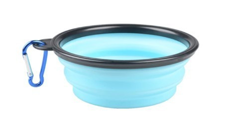 Latex hordozható etető és itató tál kutyáknak (350ML) #Világoskék