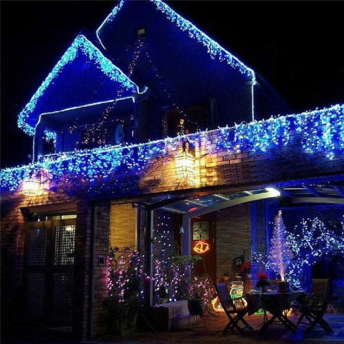 180 LED-es 8 programos karácsonyi jégcsap fényfüzér - Kék