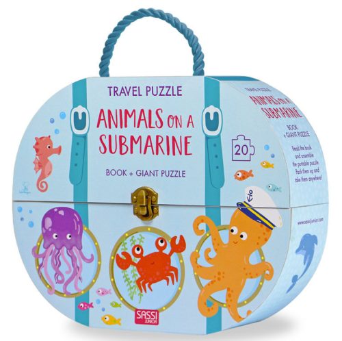 Sassi Utazó játék bőröndben – puzzle és kiskönyv Állatok a tengeralattjárón