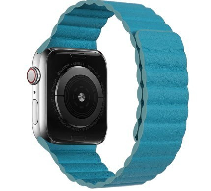 Apple Watch mágneses bőr szíj 38mm/40mm kék