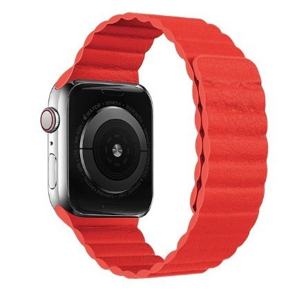 Apple Watch mágneses bőr szíj 38mm/40mm #Piros