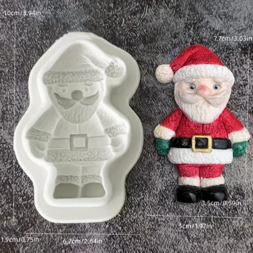 Szilikon forma, 3D Mikulás jávorszarvas manó fiú forma #szürke - Mikulás