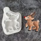 Szilikon forma, 3D Mikulás jávorszarvas manó fiú forma #szürke - Mikulás
