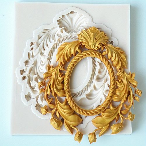 Vintage Baroque Scroll Relief csokoládéforma - 3D szilikon forma #Totem