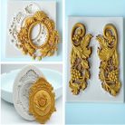 Vintage Baroque Scroll Relief csokoládéforma - 3D szilikon forma #Totem