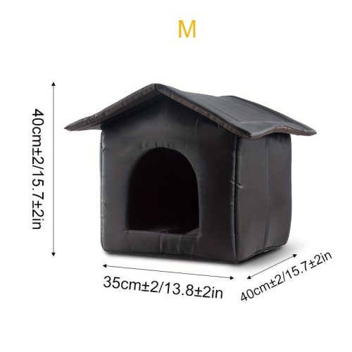 Hangulatos Vízálló, Kültéri Kisállatház #Fekete - M (40 * 35 * 40 Cm)