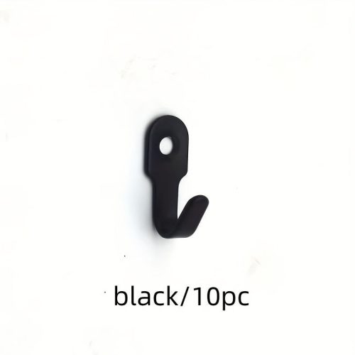 10db Mini rozsdamentes acél kampó #Fekete - 10db/készlet