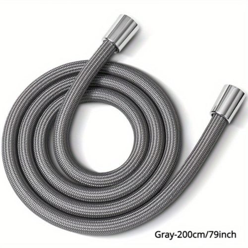 Rugalmas és Tartós Nylon Fonott Zuhanytömlő #szürke - 200 Cm/79 Hüvelyk