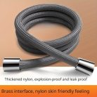 Rugalmas és Tartós Nylon Fonott Zuhanytömlő #szürke - 200 Cm/79 Hüvelyk