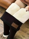 Női magas derekú polár bélésű leggings téli sportokhoz, fitneszhez és jógához #Tengerészkék - XXL
