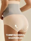 Elegáns Magas Derékú Has Kontrolláló Alakformáló Női Bugyi #【Piros】 - XL