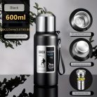 Vákuum Szigetelt Rozsdamentes Acél termosz #Fekete 600ml