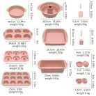 21 db-os Szilikon sütőforma és kiegészítő szett #Rózsaszín