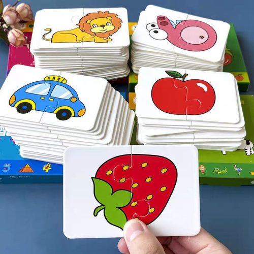 16 darabos Montessori Puzzle Kártya játék #járművek