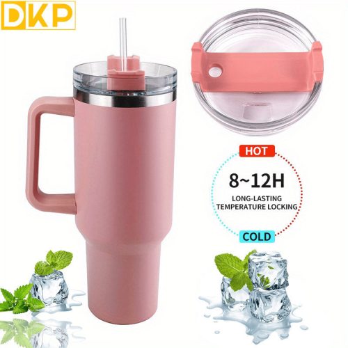 Duplafalú rozsdamentes acél vizespalack, 1l #Rózsaszín