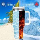 Duplafalú rozsdamentes acél vizespalack, 1l #Rózsaszín