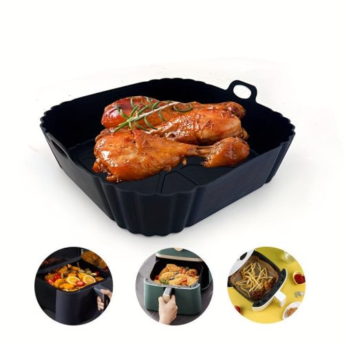 Tapadásmentes Szilikon Air Fryer Sütőforma (fekete) #rózsaszínű