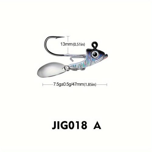 5db Jig Head szabadon álló szöges horog pergetőkanállal #A - 7,5 G