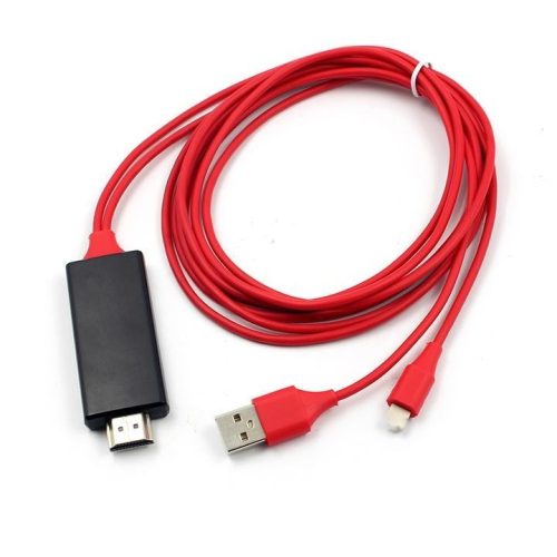HDMI kábel iPhone képernyő tükrözéshez #Piros